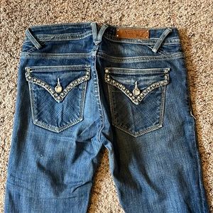 Vigoss jeweled pocket bootcut jeans